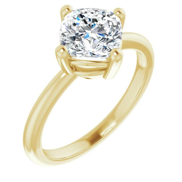 2.5Carat -8.0mm Kite-Set Cushion Moissanite Solitaire Ring - Picture 10 of 15